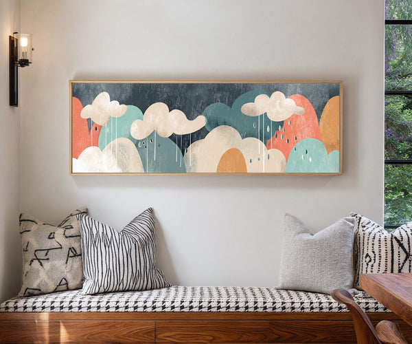 Canvas wall art in interior setting.