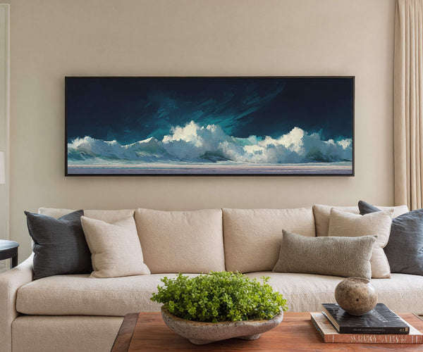 Canvas wall art in interior setting.