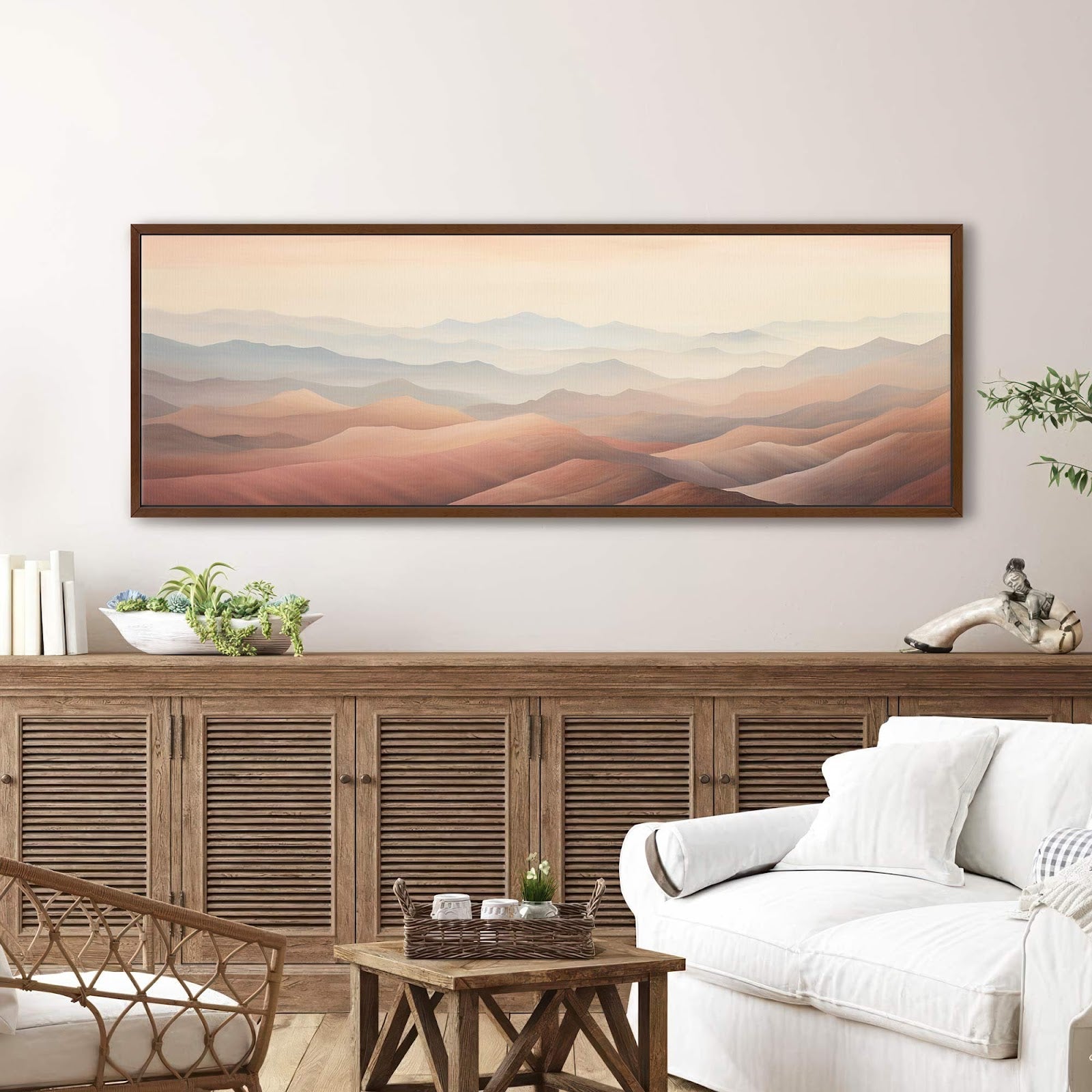 Canvas wall art in interior setting.