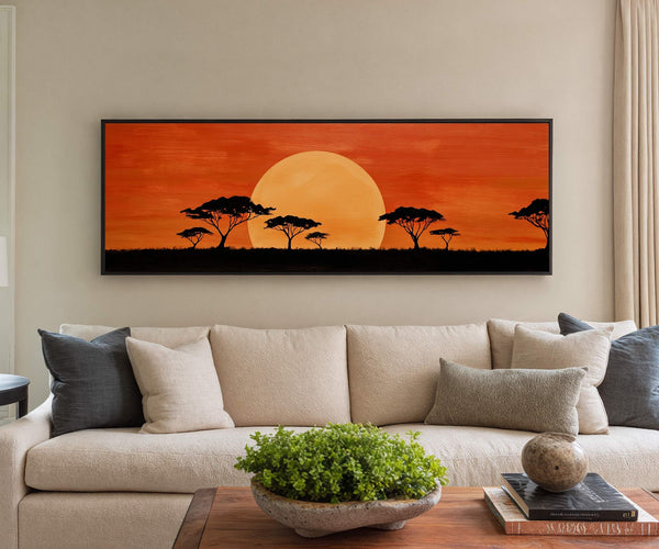 Canvas wall art in interior setting.