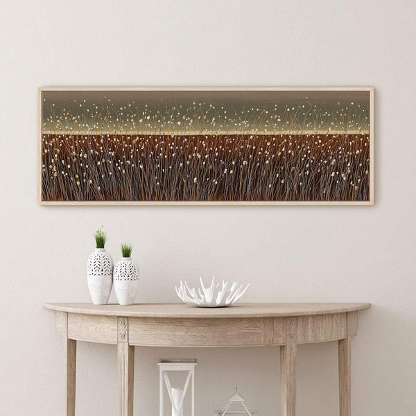 Canvas wall art in interior setting.