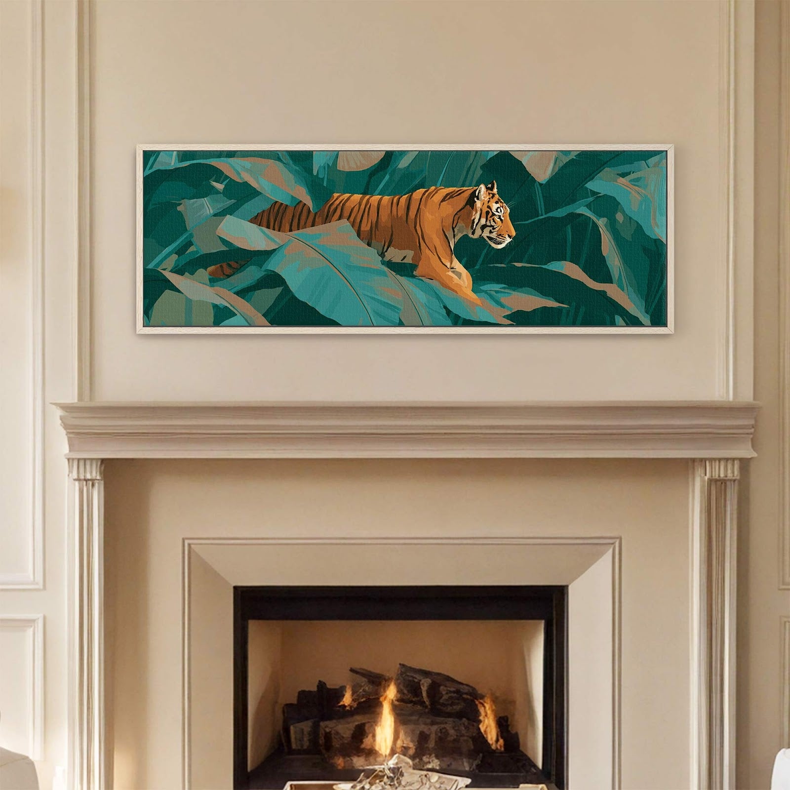 Canvas wall art in interior setting.