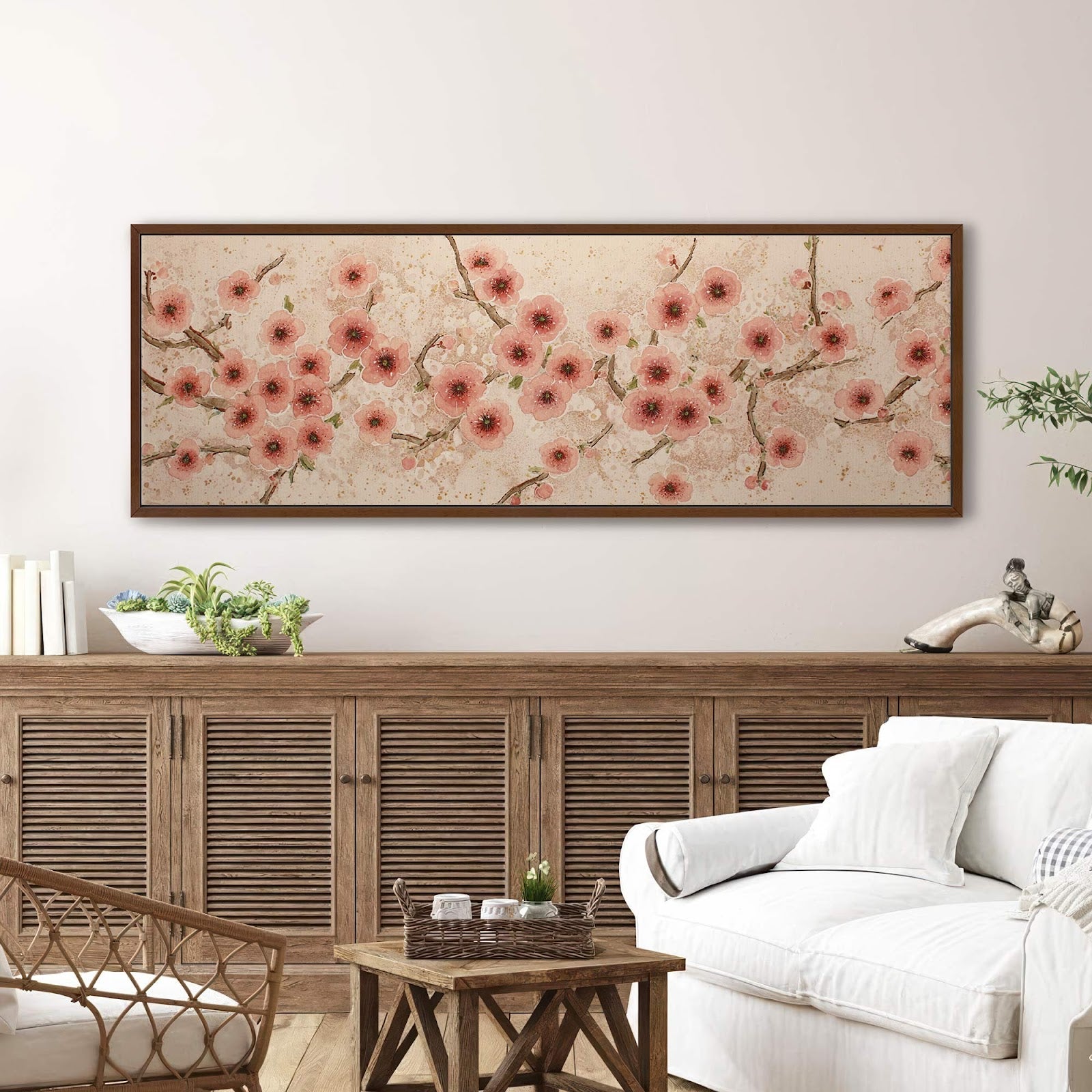 Canvas wall art in interior setting.