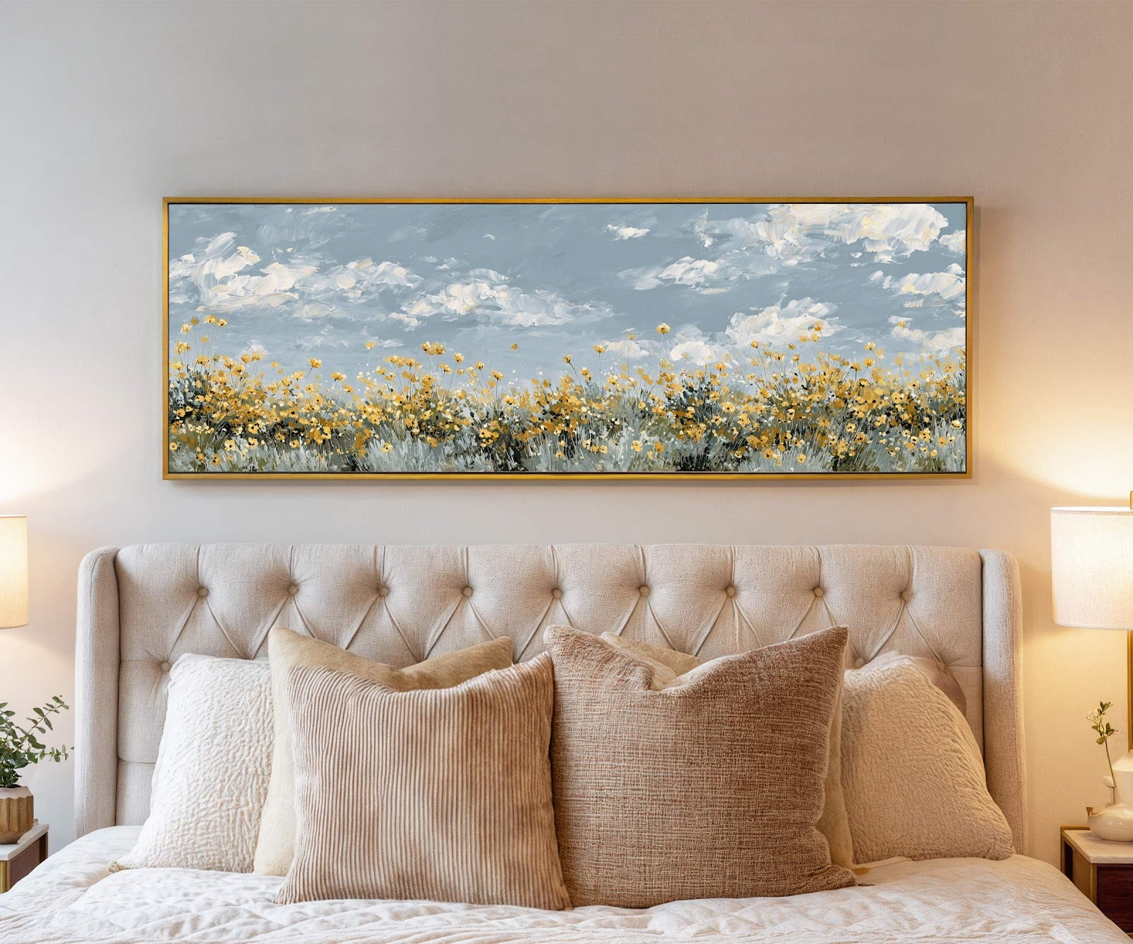 Canvas wall art in interior setting.