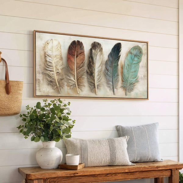 Canvas wall art in interior setting.