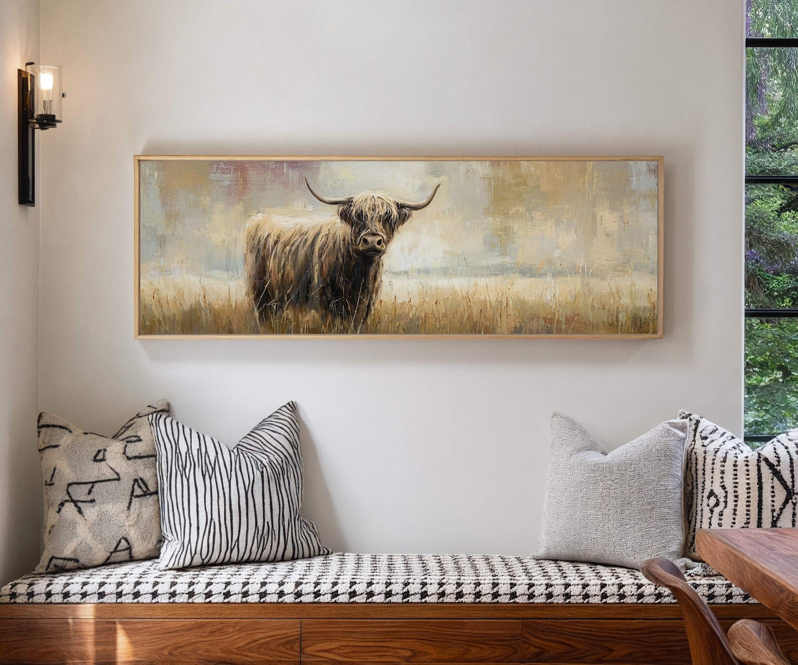 Canvas wall art in interior setting.