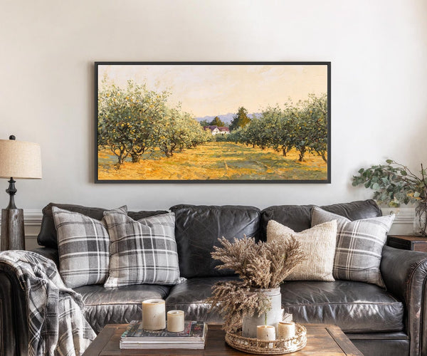 Canvas wall art in interior setting.