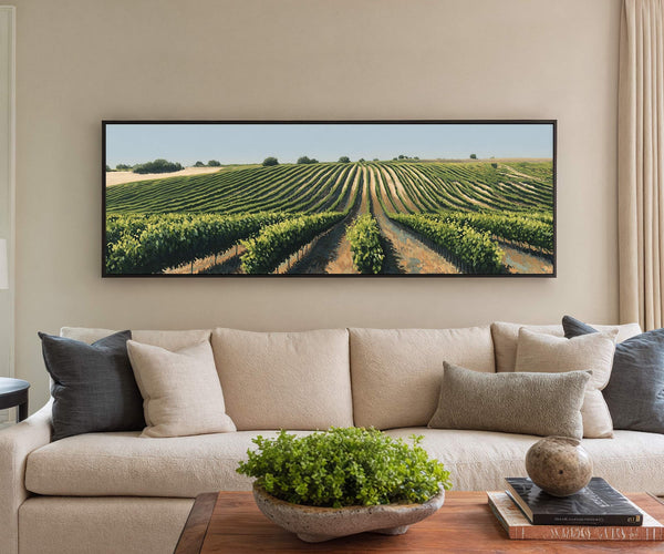 Canvas wall art in interior setting.