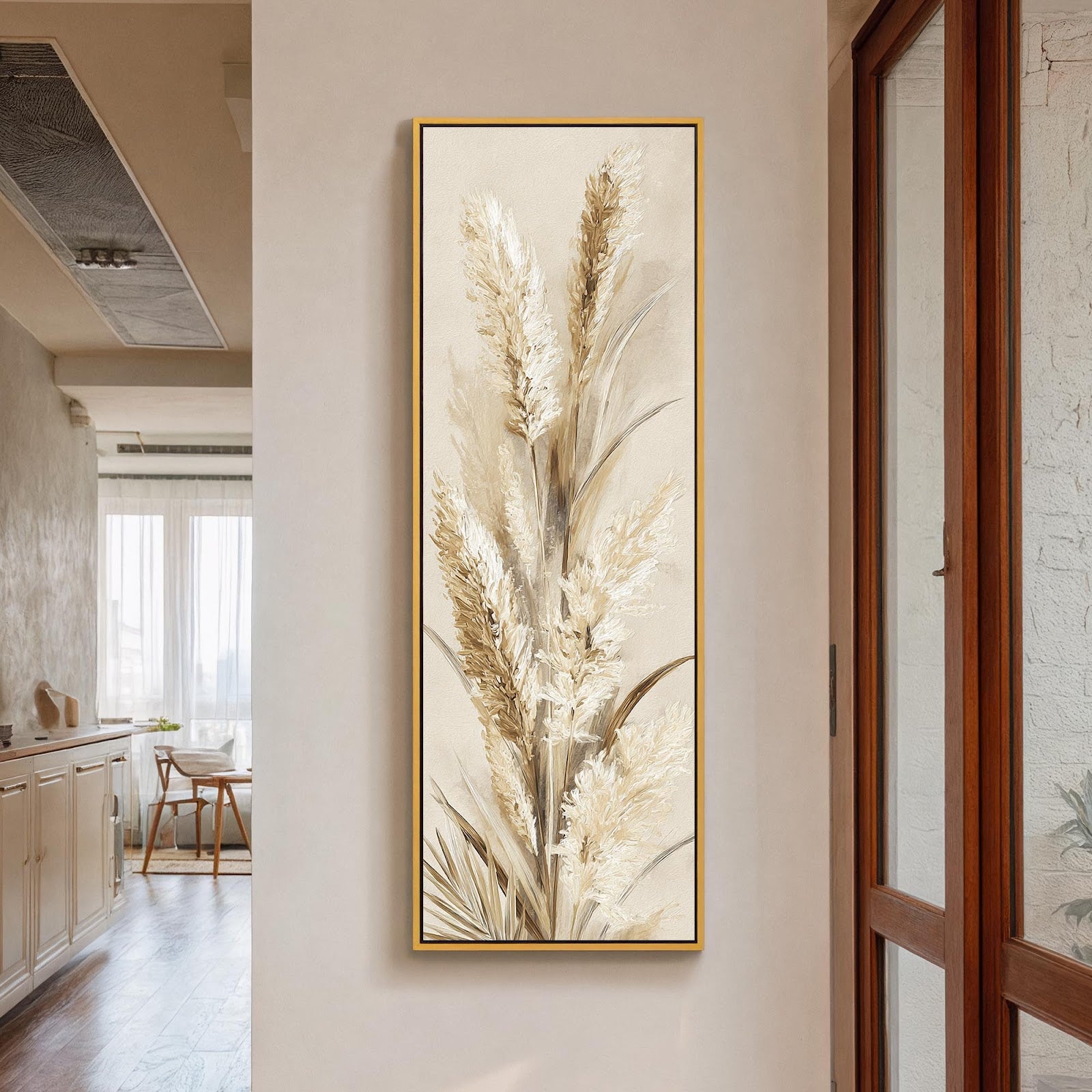 Neutral Pampas Grass Botanical Canvas Print