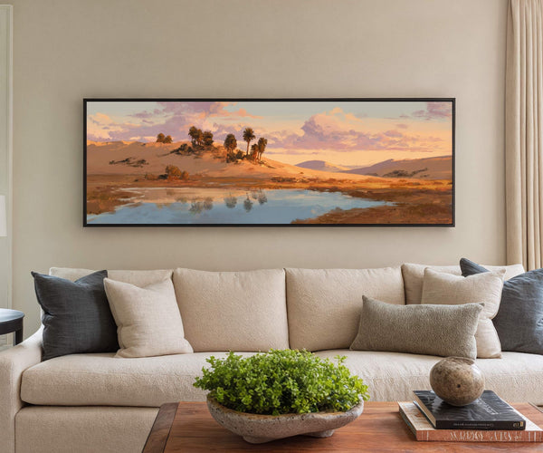 Canvas wall art in interior setting.