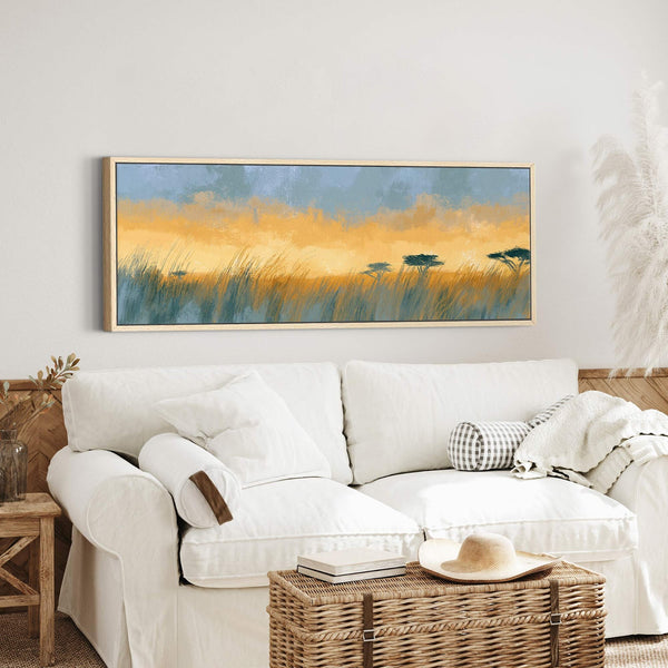 Canvas wall art in interior setting.