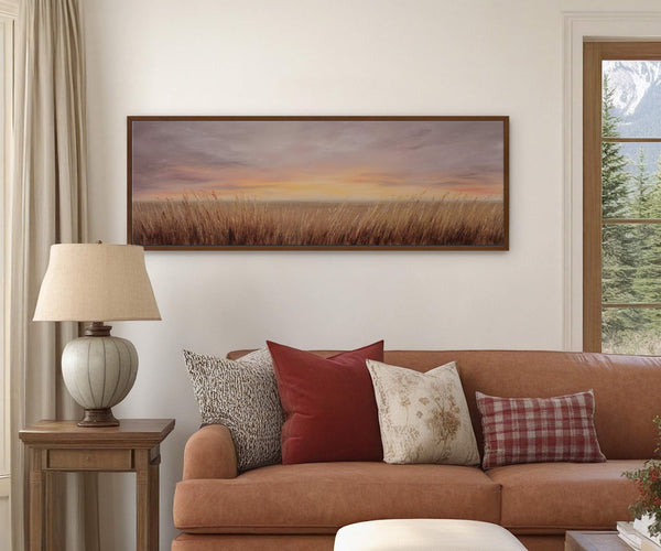 Canvas wall art in interior setting.