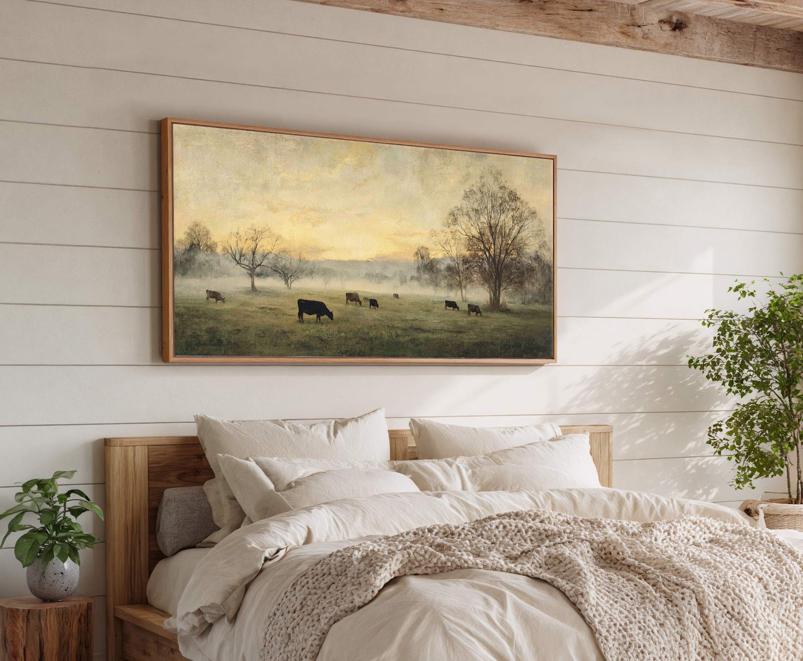 Canvas wall art in interior setting.