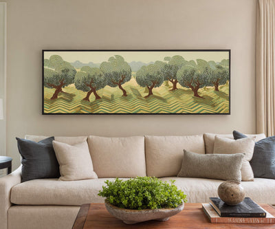 Olive Grove Landscape Canvas Print