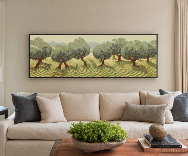 Canvas wall art in interior setting.
