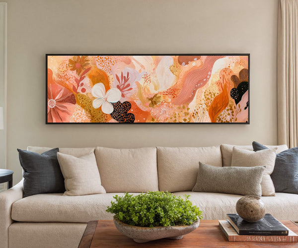 Canvas wall art in interior setting.