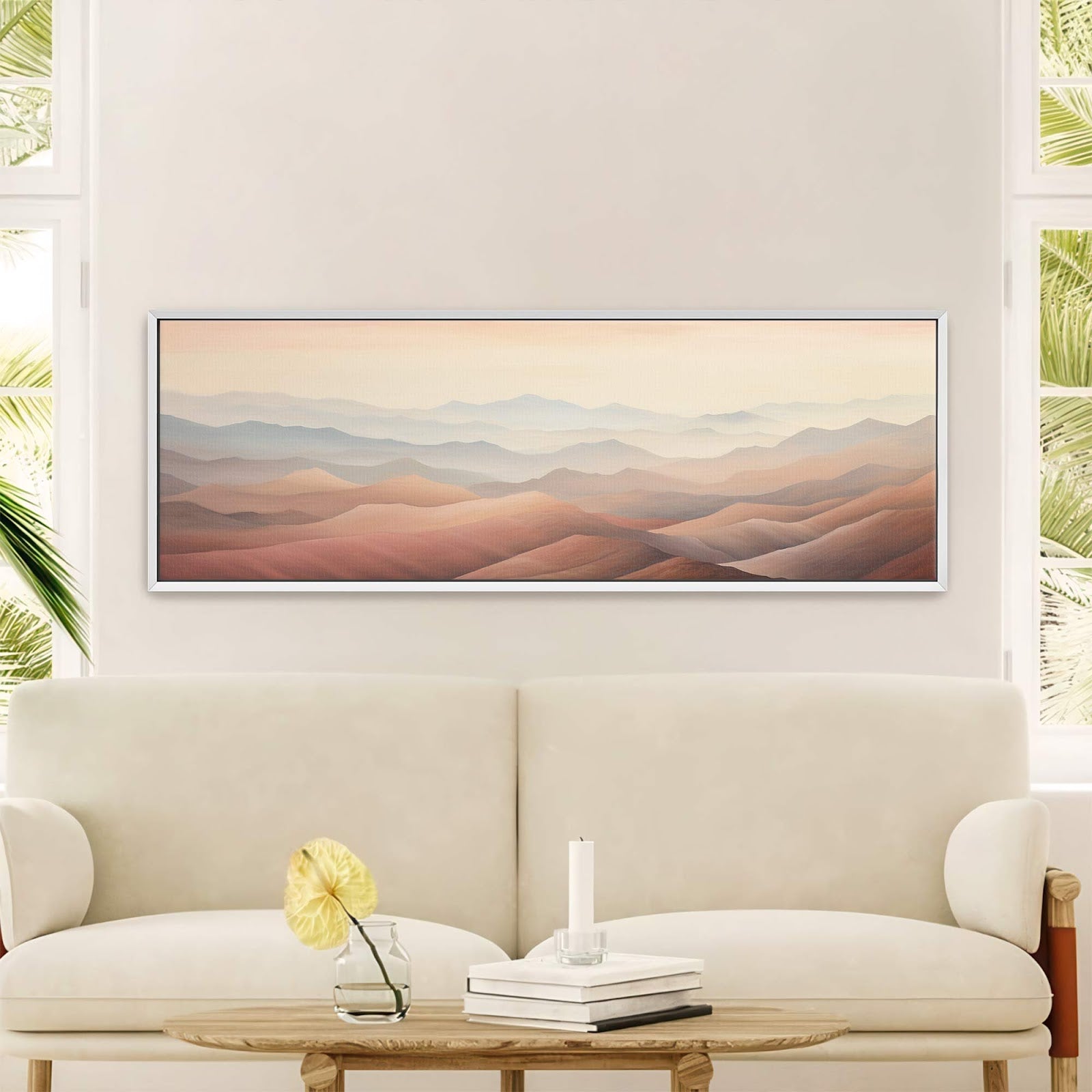 Canvas wall art in interior setting.