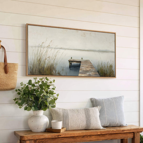 Canvas wall art in interior setting.