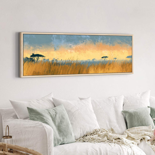 Canvas wall art in interior setting.