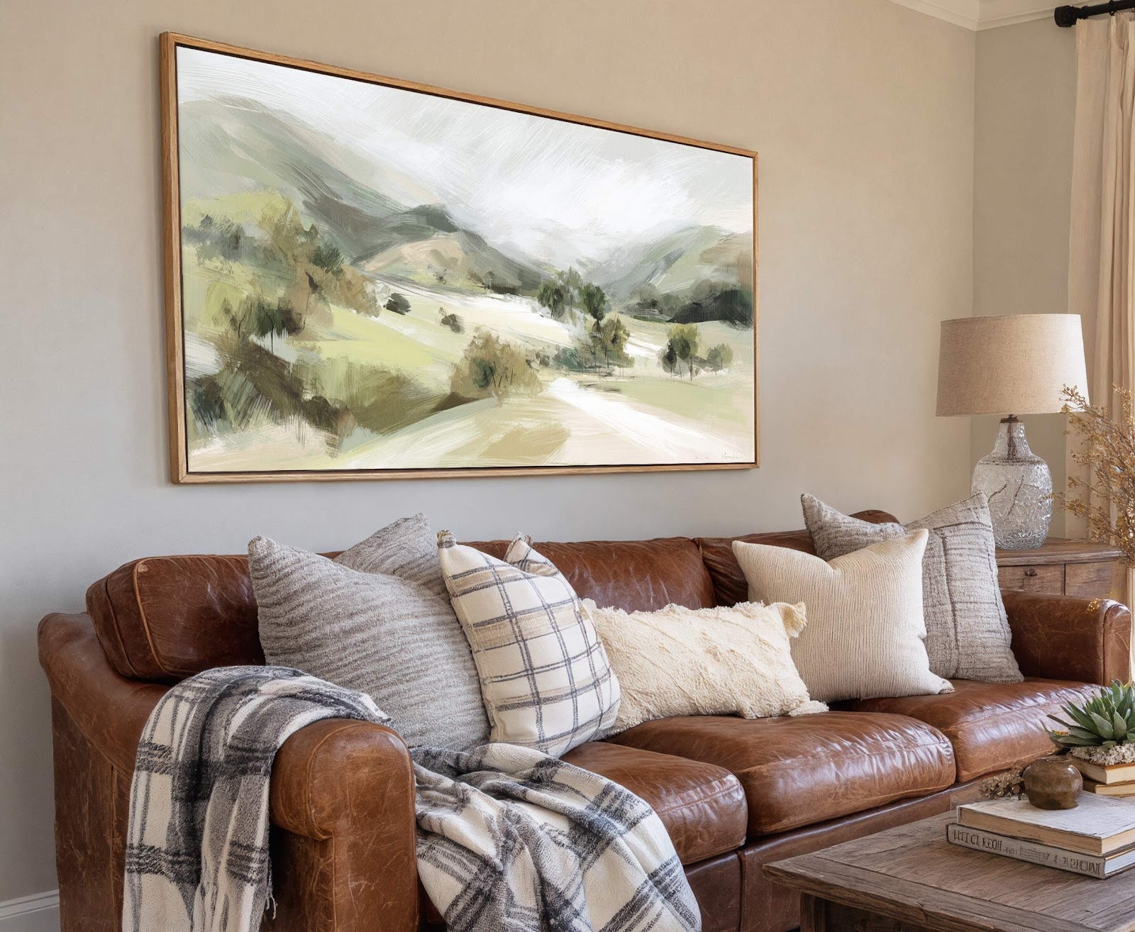Canvas wall art in interior setting.