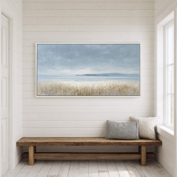 Canvas wall art in interior setting.