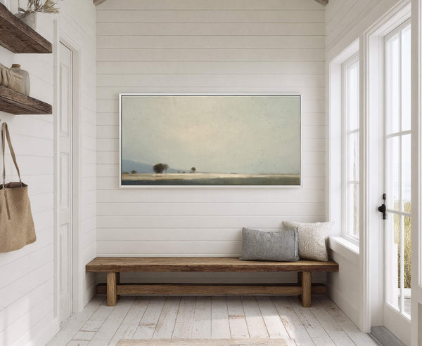 Canvas wall art in interior setting.