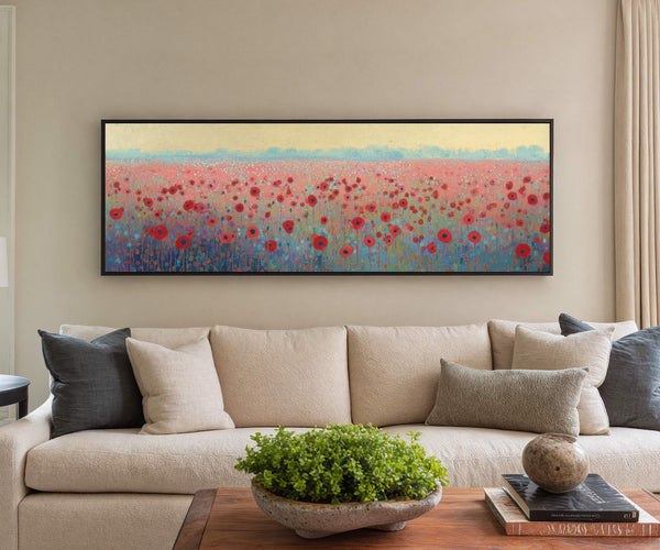 Canvas wall art in interior setting.