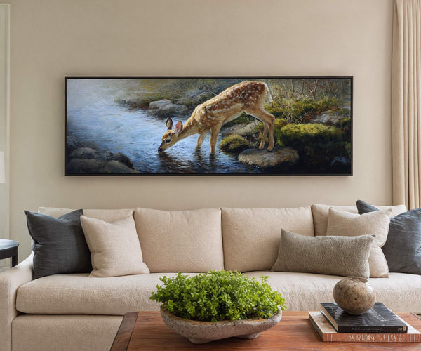 Canvas wall art in interior setting.