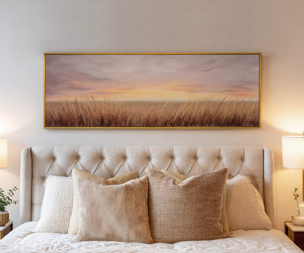 Canvas wall art in interior setting.
