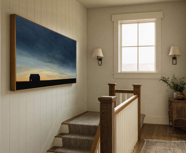 Canvas wall art in interior setting.