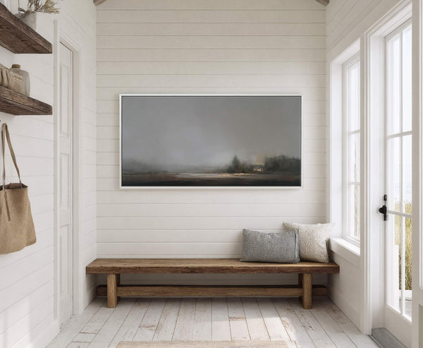 Canvas wall art in interior setting.