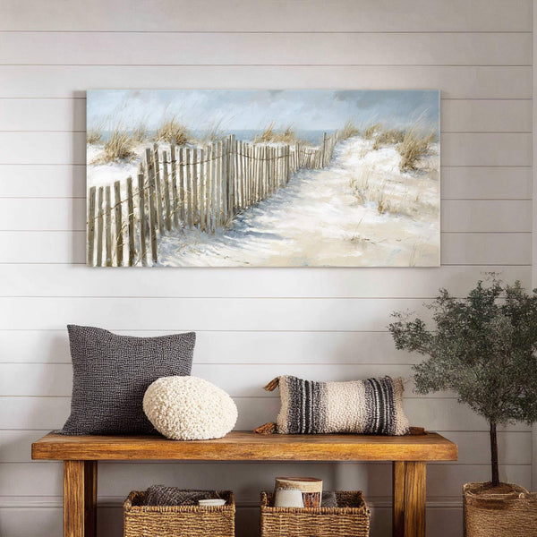 Canvas wall art in interior setting.