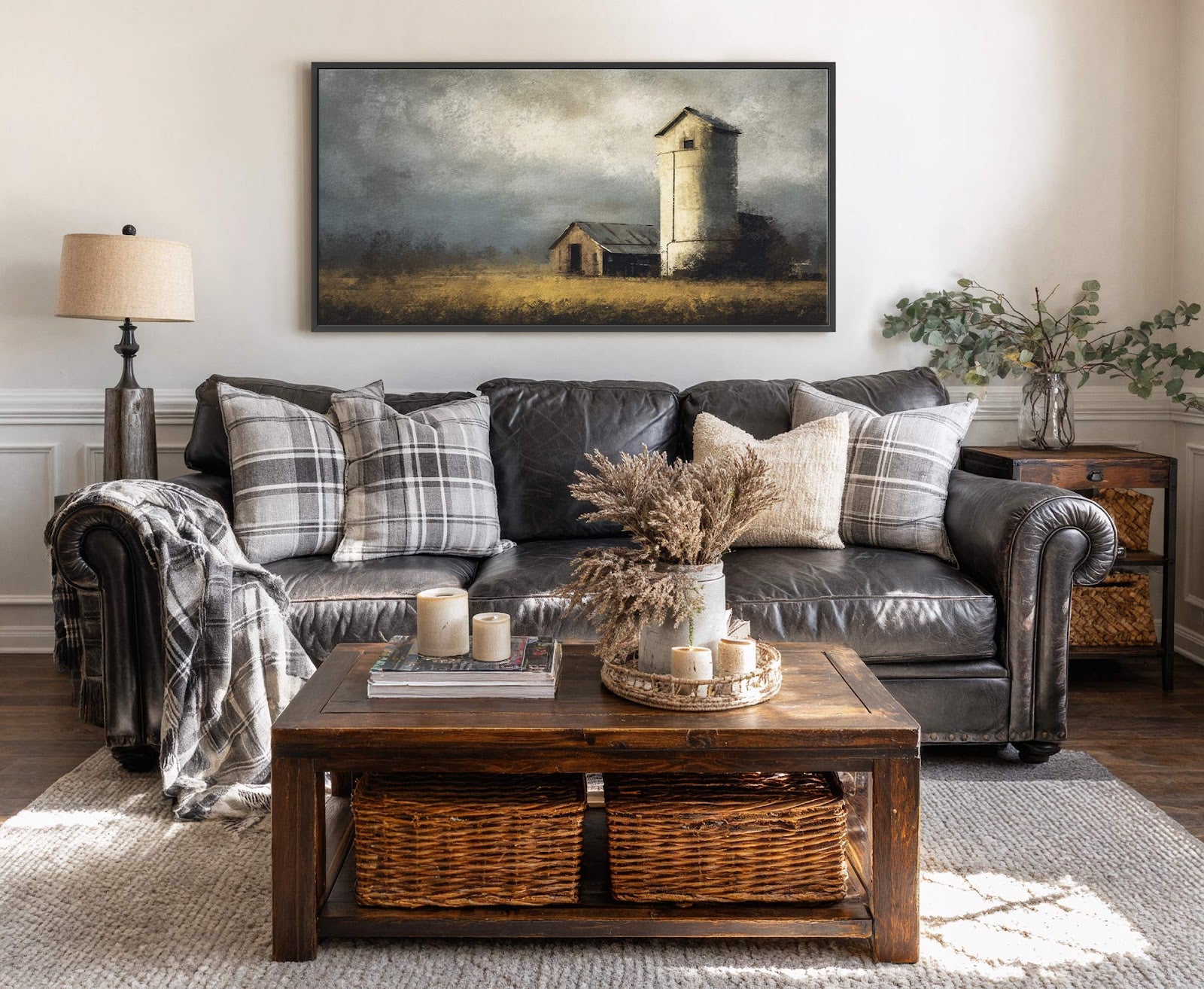 Canvas wall art in interior setting.