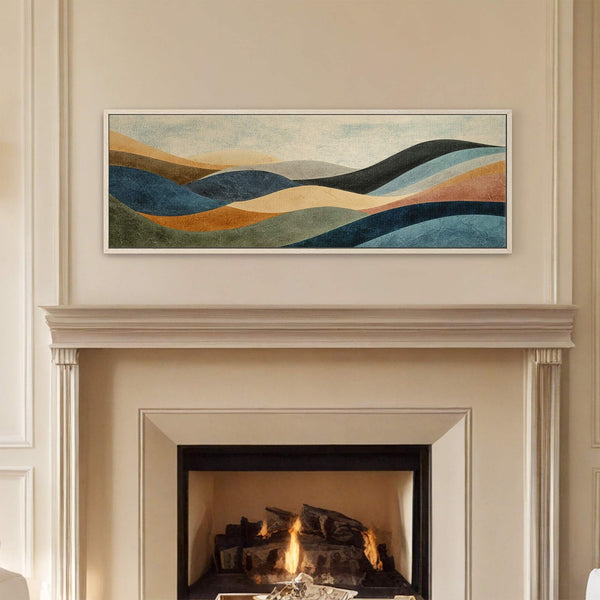 Canvas wall art in interior setting.