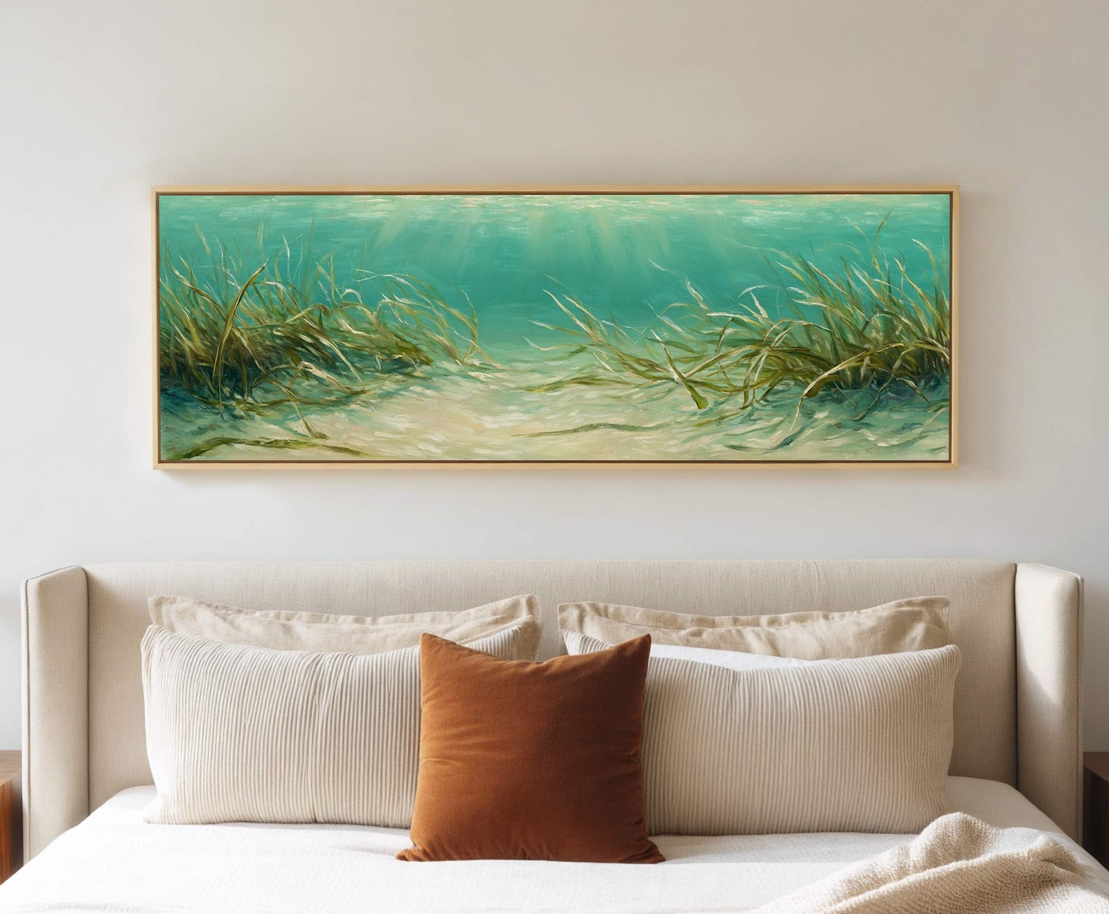Canvas wall art in interior setting.