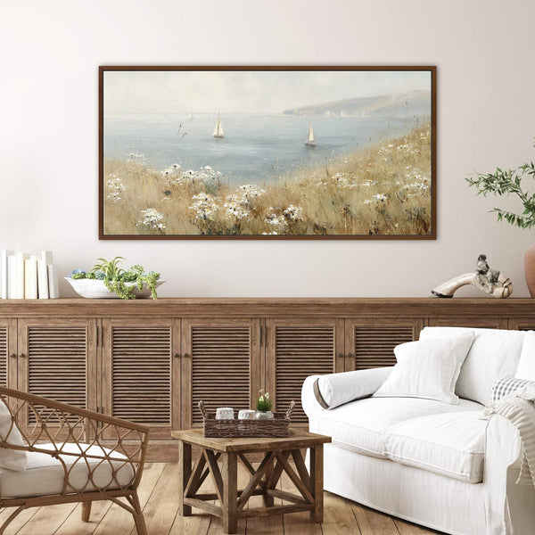 Canvas wall art in interior setting.