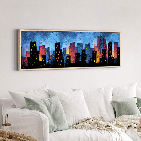 Canvas wall art in interior setting.
