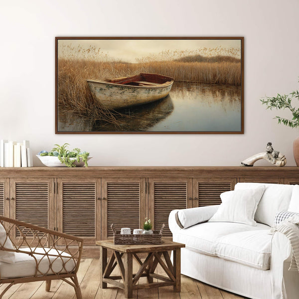 Canvas wall art in interior setting.