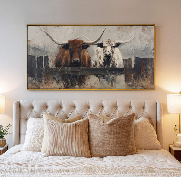 Canvas wall art in interior setting.