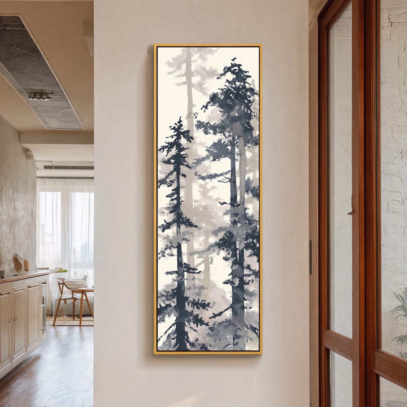 Misty Pine Forest Canvas Print