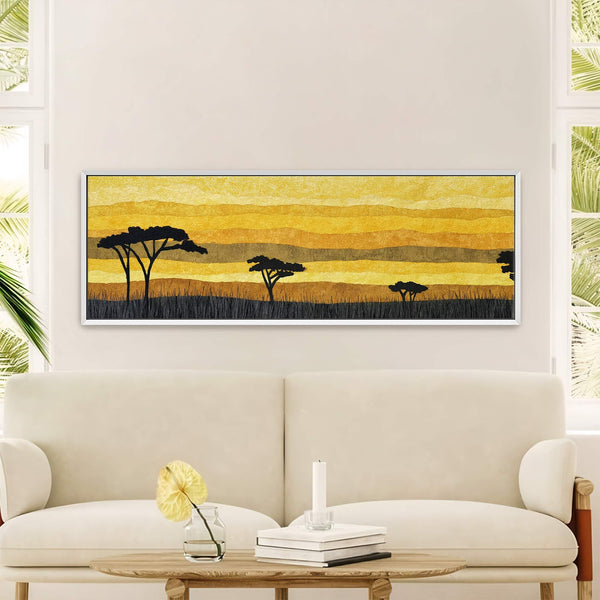 Canvas wall art in interior setting.