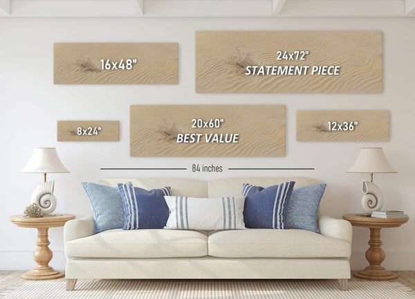 Canvas wall art in interior setting.
