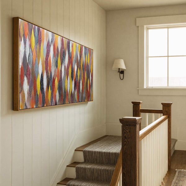 Canvas wall art in interior setting.