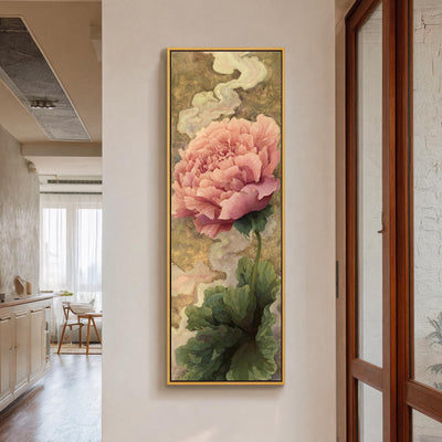 Pink Peony Botanical Blossom Canvas Print