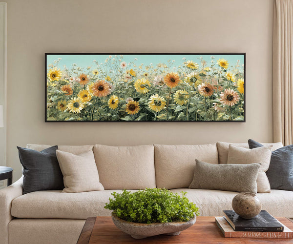 Canvas wall art in interior setting.