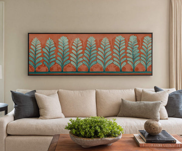 Canvas wall art in interior setting.