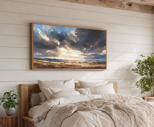 Canvas wall art in interior setting.