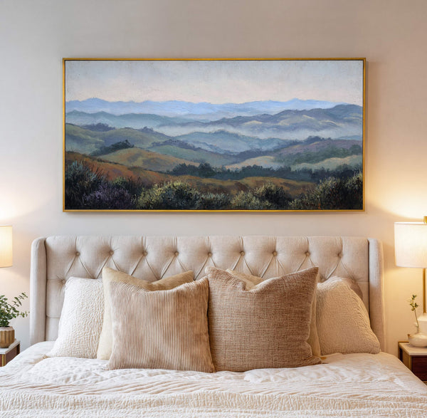 Canvas wall art in interior setting.