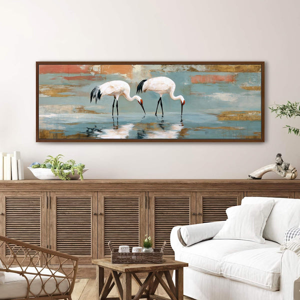 Canvas wall art in interior setting.
