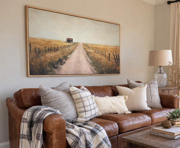 Canvas wall art in interior setting.